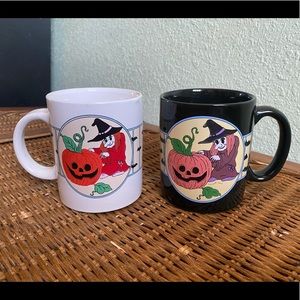 Vintage Halloween Witch Mug Set